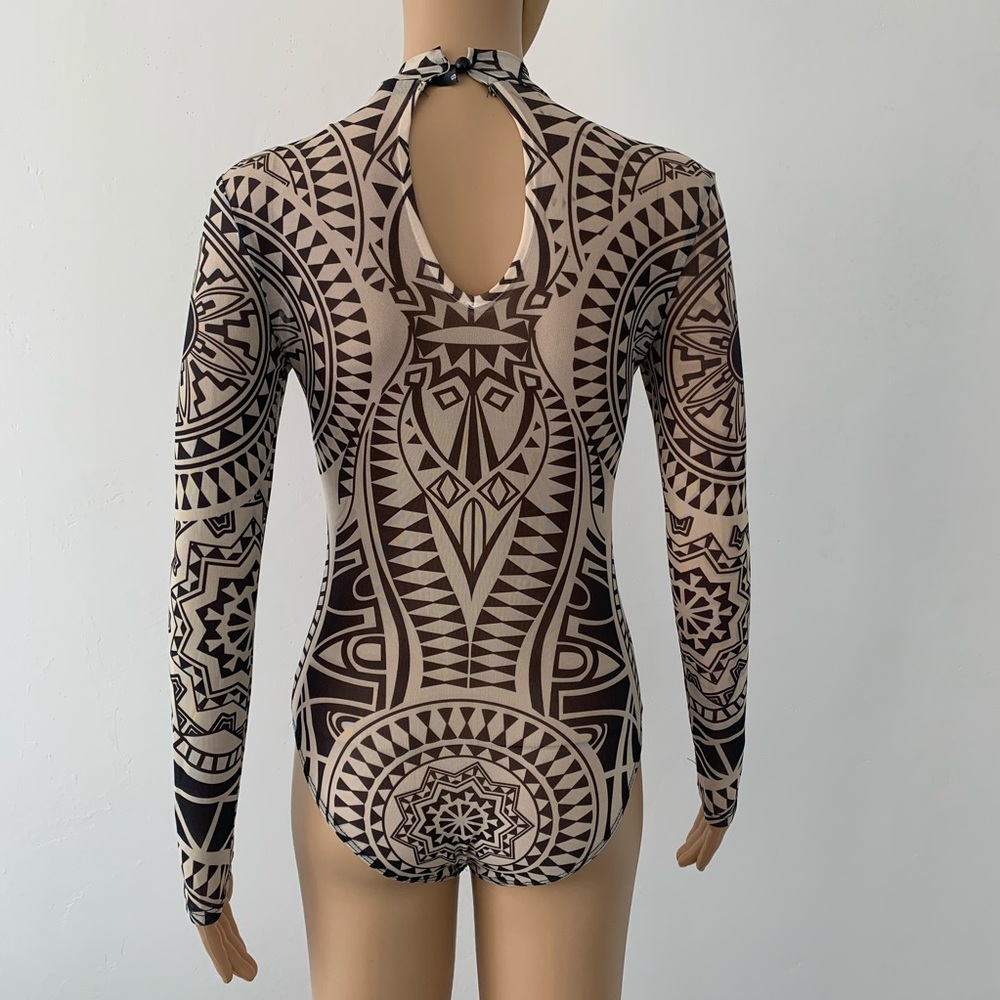 Mesh Patterned Body Suit - Picture 15 of 16